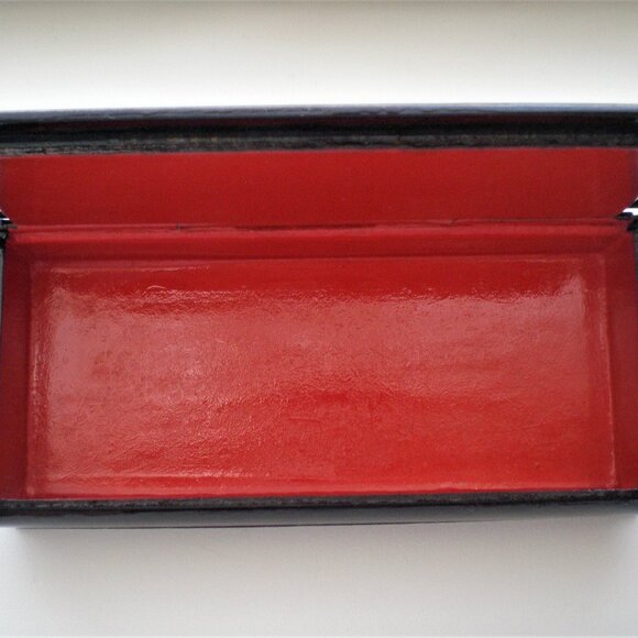 Russian USSR Signed PALEKH Палех Lacquer Jewelry Trinket Box 5 7/8" x 2 3/4" - Picture 7 of 12